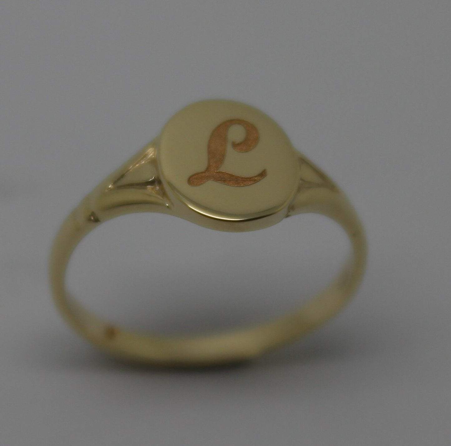 Size K 1/2 Genuine Solid New 9ct Yellow, Rose or White Gold Oval Signet Ring Engraved With One Initial