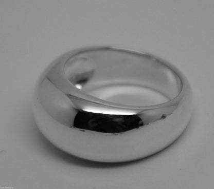 Size M New Genuine Sterling Silver 10mm Dome Ring