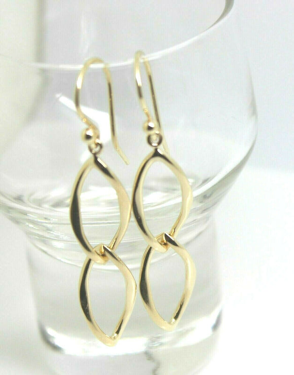 Genuine New 9ct Yellow, Rose Or White Gold Dangle Link Drop Earrings