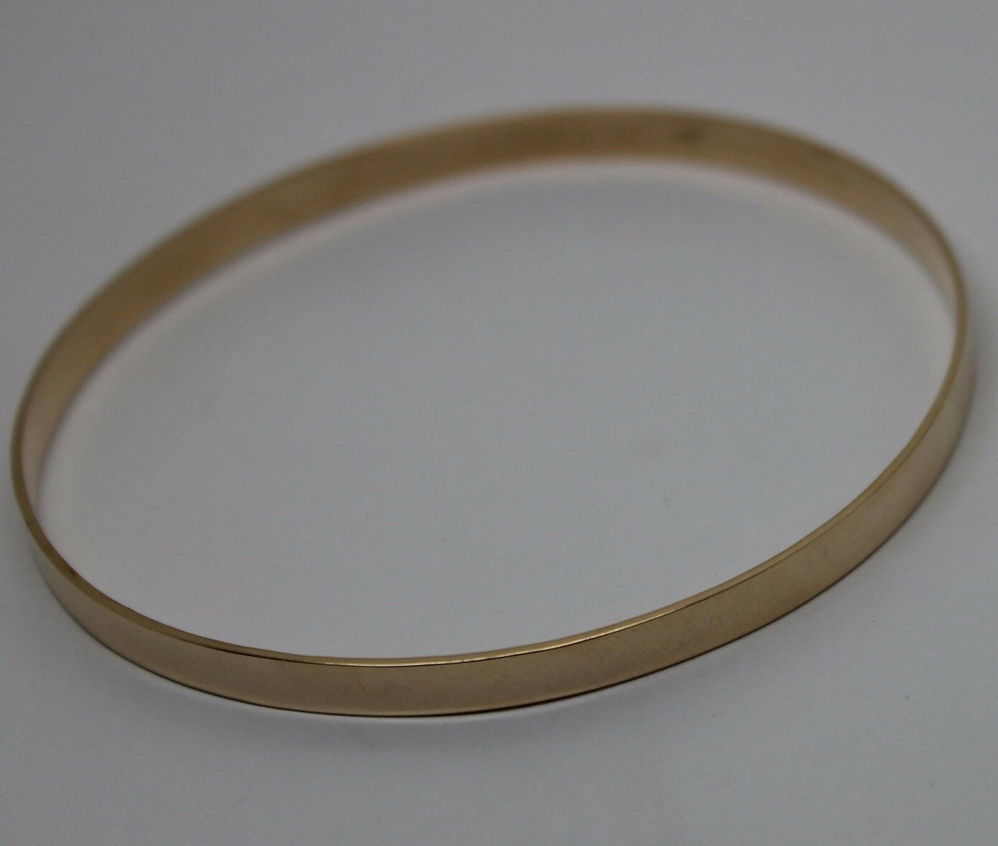 Kaedesigns New FULL Solid 9ct Yellow, Rose or White gold 4mm wide Flat bangle 65mm