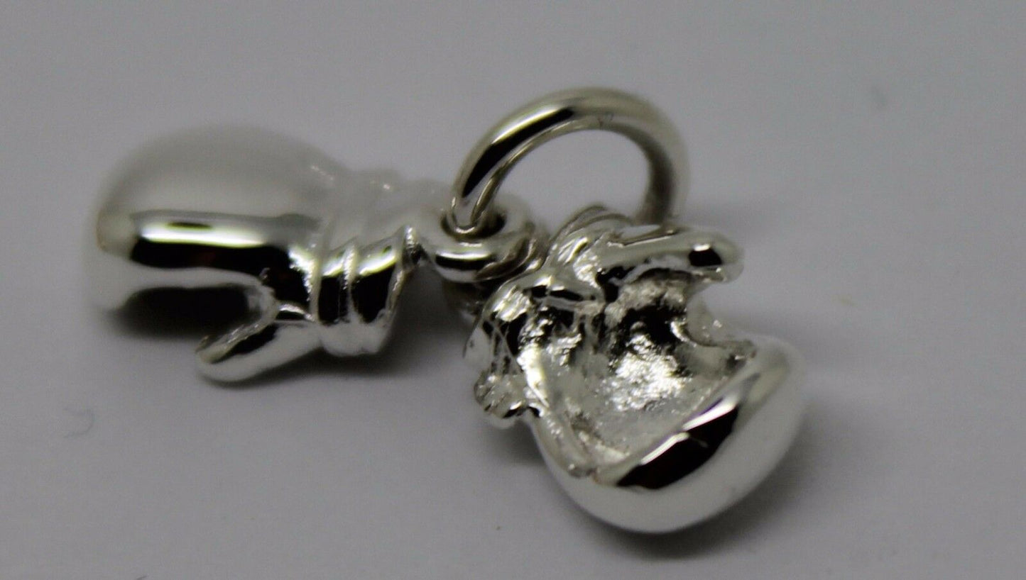 Small 925 Sterling Silver Boxing Gloves One Pair Pendant or Charm 12mm x 6mm