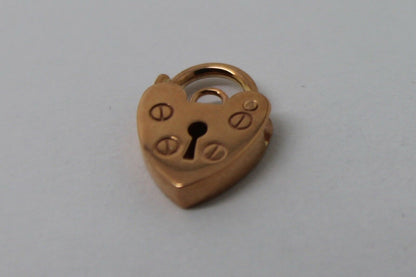 Kaedesigns New Small 12mm 9ct 9k Rose Gold Screw Heart Pendant Padlock