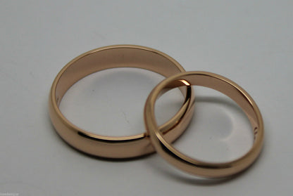 Kaedesigns, 2 Rings X Custom Made Solid 18ct 18kt Rose Gold Wedding Bands