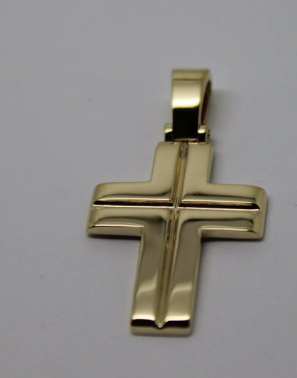 Kaedesigns, Large Heavy 9ct Yellow Or Rose Or White Gold Solid Cross Pendant