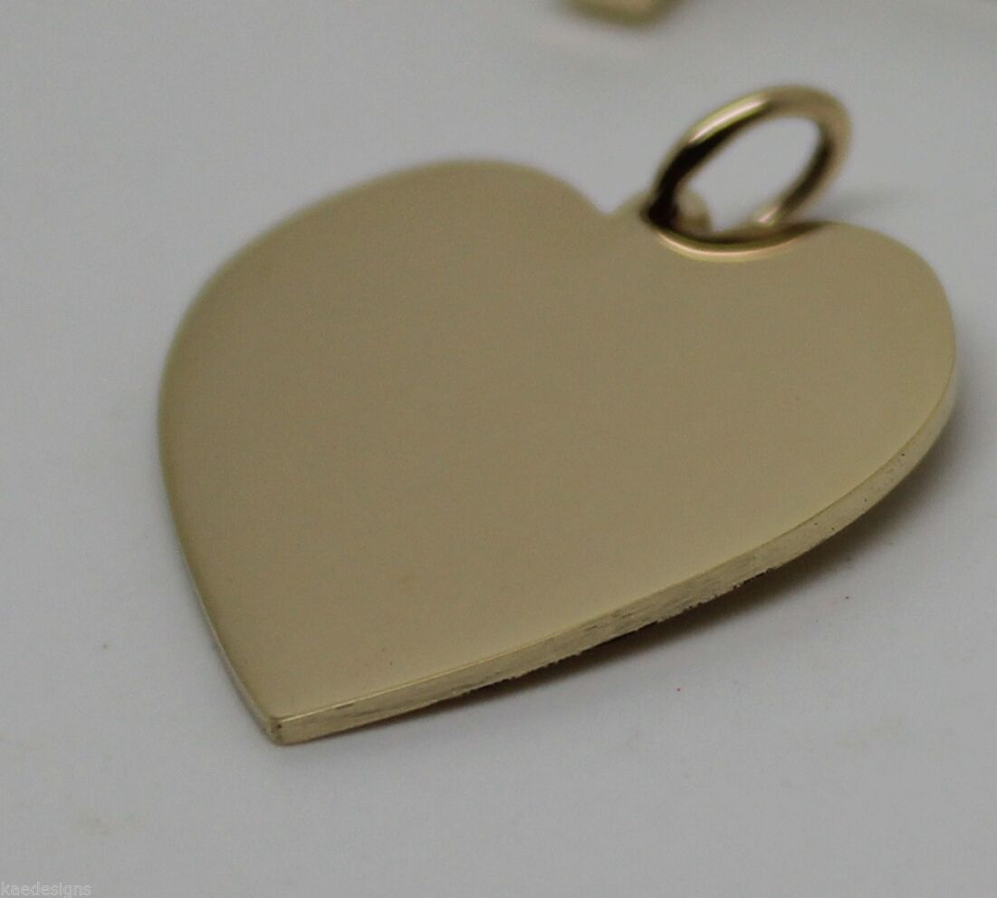 New Genuine 375 9ct Yellow Or Rose Or White Gold Large Heart Shield Pendant