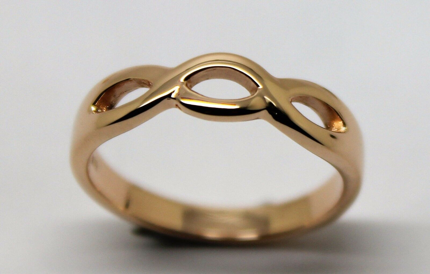 Genuine 9ct Yellow or Rose or White Gold or Sterling Silver Infinity Love Ring