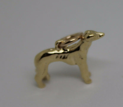 Kaedesigns, 3D 9ct Yellow Or Rose Or White Gold Greyhound Dog Charm Or Pendant