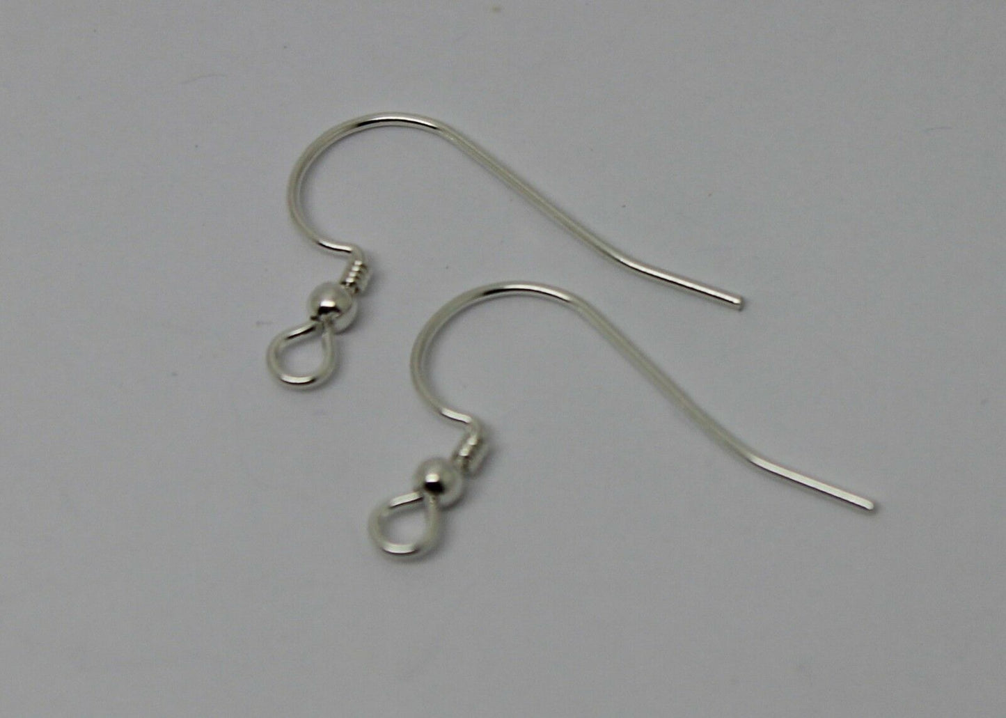 Genuine 925 Sterling Silver Bead & Coil Hooks For Earrings