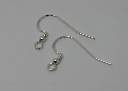 Genuine 925 Sterling Silver Bead & Coil Hooks For Earrings