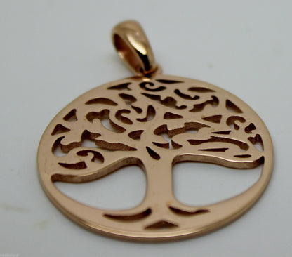 Genuine Heavy Solid 9ct Yellow Or Rose Or White Gold Tree Of Life Large Pendant