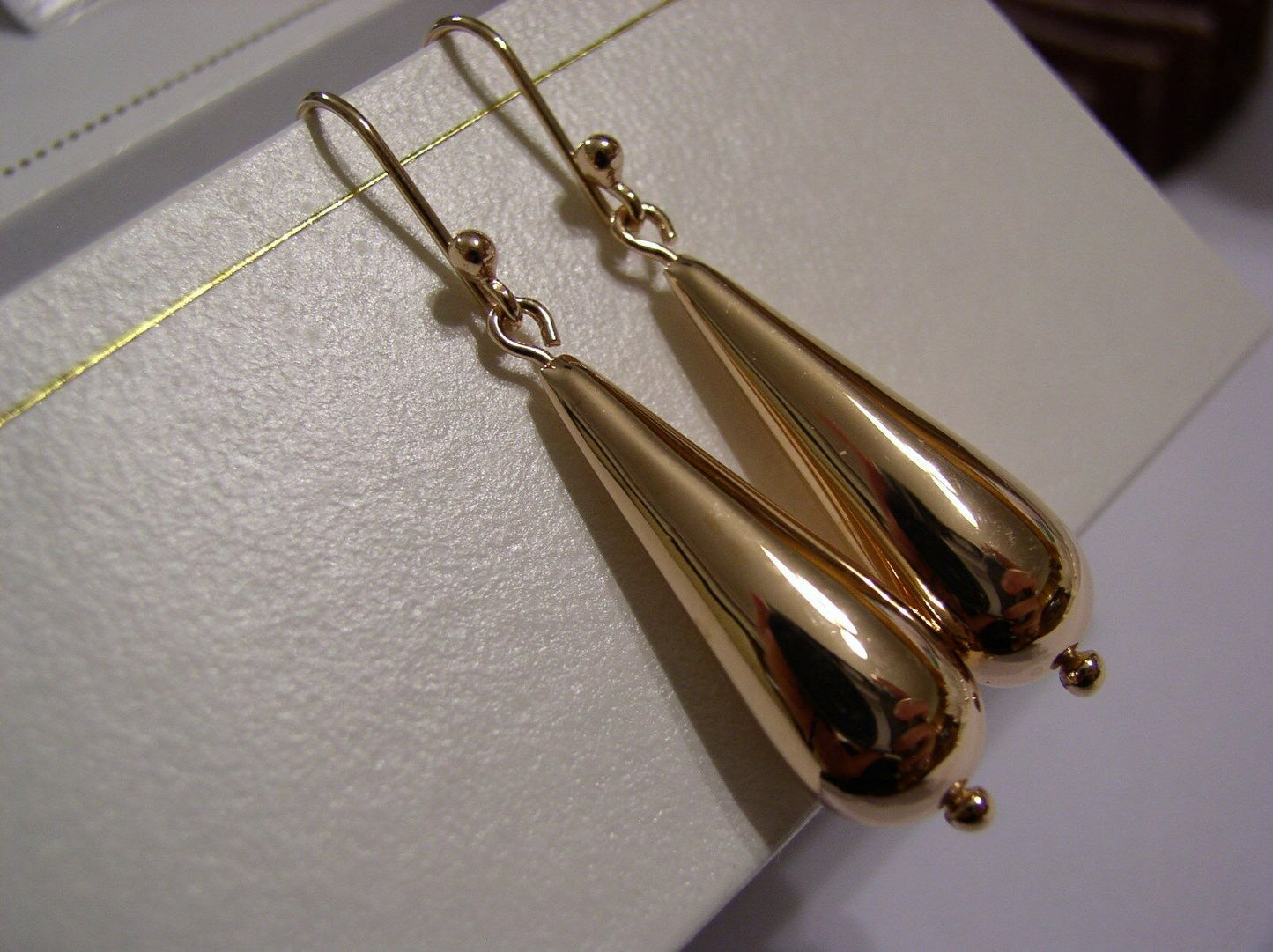 Kaedesigns Genuine New 9ct 9kt Yellow, Rose or White Gold Large Teardrop Tear Drop Earrings