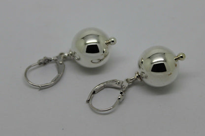 Sterling Silver 925 Ball Earrings 12mm Continental Clip Earrings