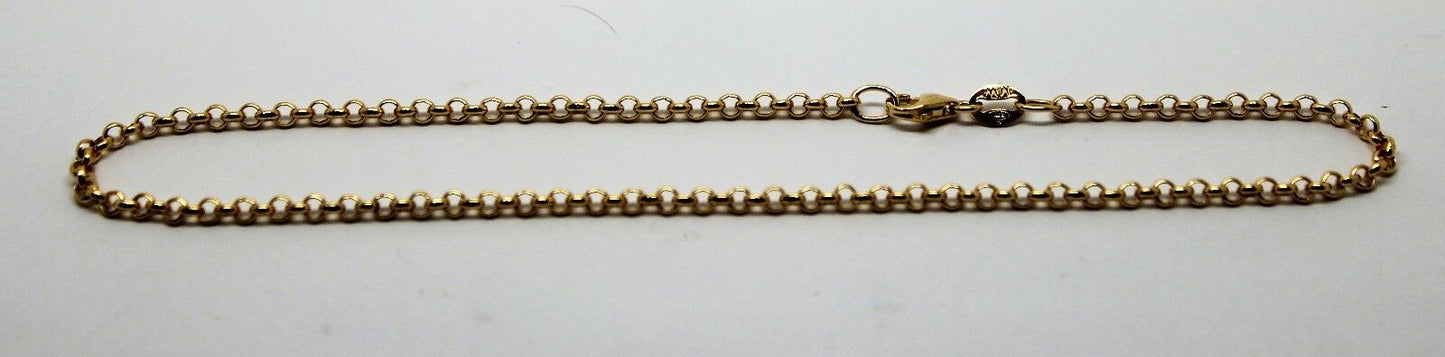 Genuine 9ct 9k Solid Yellow or Rose Gold 25cm Round Belcher Anklet