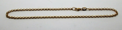 Genuine 9ct 9k Solid Yellow or Rose Gold 25cm Round Belcher Anklet