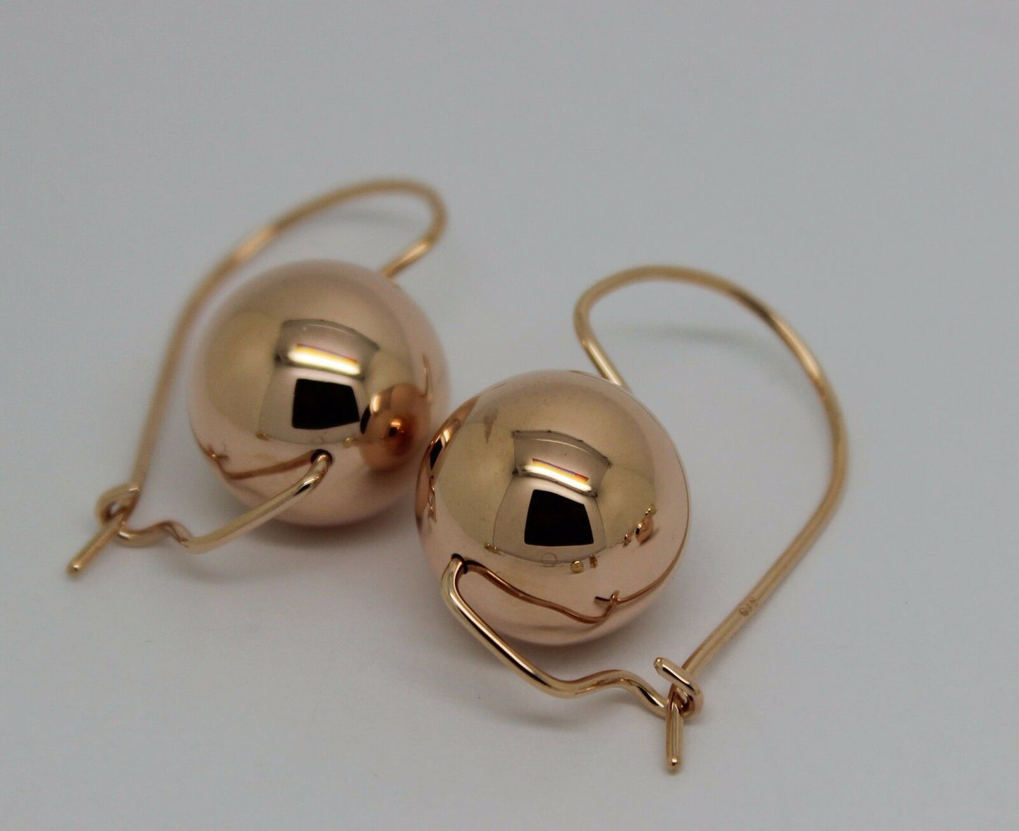 Kaedesigns, 9ct Yellow Or White Or Rose Gold 375 16mm Full Ball Hook Earrings