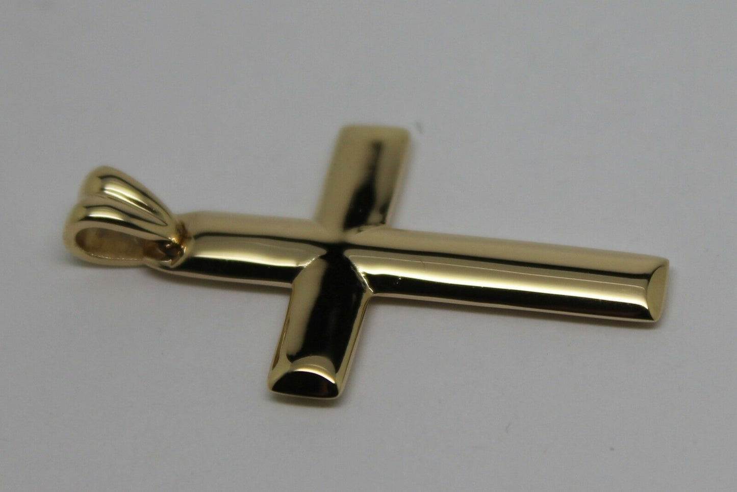 Genuine New Genuine 9ct 9kt Yellow, Rose or White Gold Heavy Plain Cross Pendant 343