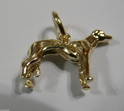 Kaedesigns, 3D 9ct Yellow Or Rose Or White Gold Greyhound Dog Charm Or Pendant