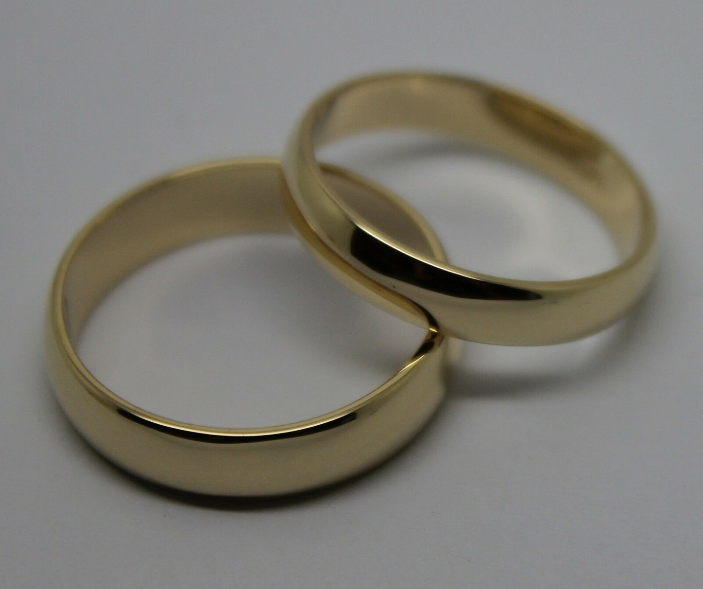 Genuine Custom Made His & Hers Solid 9ct 9K Yellow Gold Wedding Bands Couple Rings