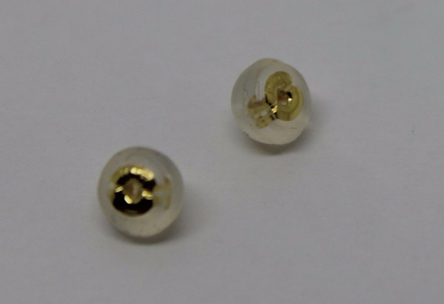 Genuine New 18ct Yellow Or White Gold Disc Silicone Butterfly Earring Backs