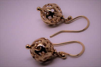 Kaedesigns New 9ct 9k Yellow, Rose or White Gold Large Heavy 12mm Ball Filigree Earrings