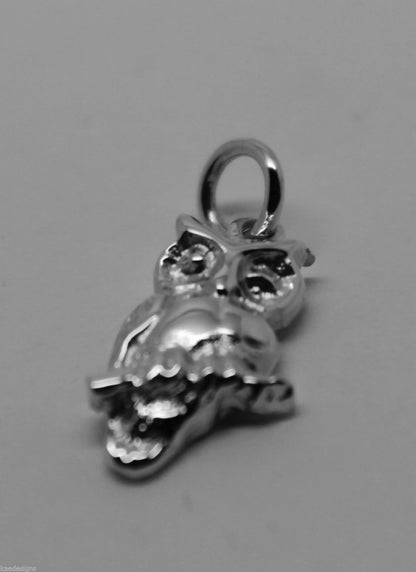 Kaedesigns Genuine 9ct Yellow or Rose or White Gold or Sterling Silver Wise Owl Charm or Pendant