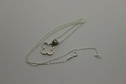 Sterling Silver 925 40cm Necklace & Small Four Leaf Clover Pendant + Chain