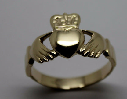 Size U New Genuine Solid 9ct 9kt Heavy Yellow, Rose or White Gold Extra Large Irish Claddagh Ring