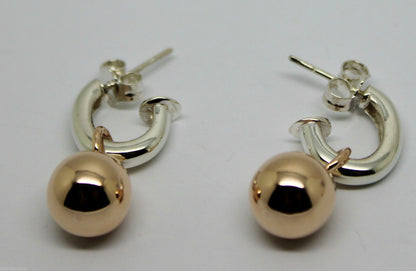 Kaedesigns New 10mm 9ct Rose Gold & Sterling Silver Ball Stud Earrings