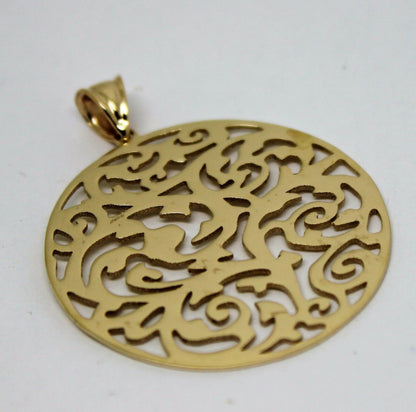 Kaedesigns New Genuine Heavy Solid 9ct 9kt Yellow, Rose or White Gold Round  Filigree Pendant