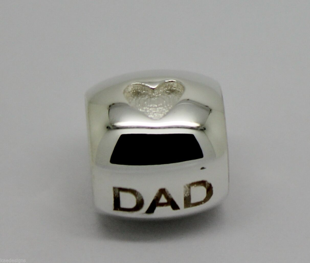 Kaedesigns,Genuine 9ct Yellow Or Rose Or White Gold Or Silver Dad Bead Charm