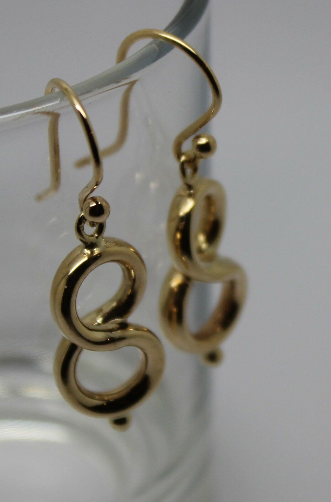 Genuine New 9ct Yellow, Rose or White Gold Swirl Drop Hook Earrings