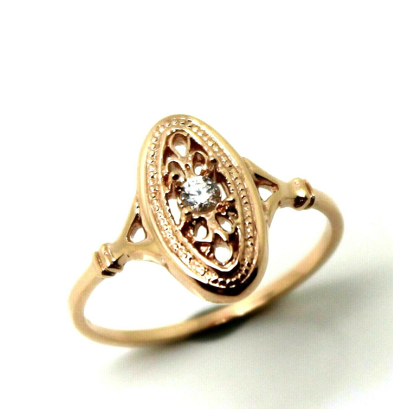 Kaedesigns New Genuine 9ct 9k Yellow, Rose or White Gold Delicate White Sapphire Filigree Ring