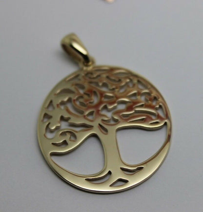 Genuine Heavy Solid 9ct Yellow Or Rose Or White Gold Tree Of Life Large Pendant