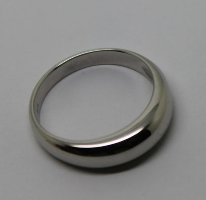 Size P Genuine 9ct White Gold Full Solid 5mm Dome Ring *Free Express Post In Oz