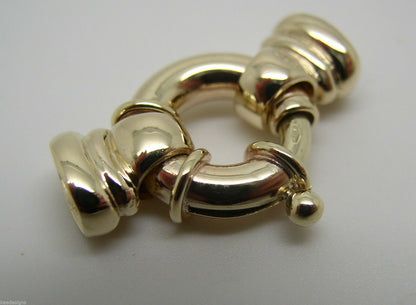 Kaedesigns, New 16mm Genuine 9ct 375 Large Yellow, Rose or White Gold Bolt Ring Clasp With Ends