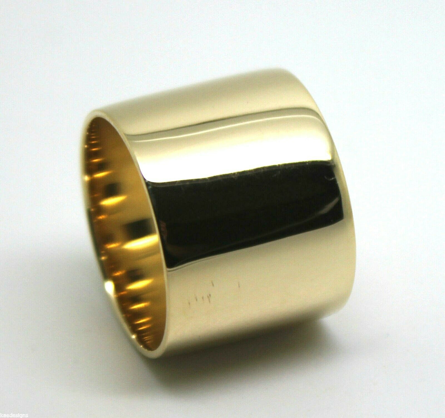 Size S 1/2 - 9Kt 9ct Yellow Or Rose Or White Gold Solid 16mm Extra Wide Band Cigar Ring