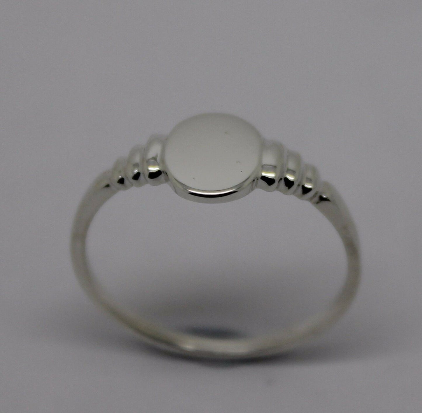 Small New Sterling Silver Oval Signet Ring Size M 1/2