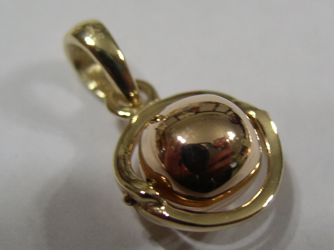 Genuine 9ct 9k Rose & Yellow Gold 8mm Ball Drop Pendant