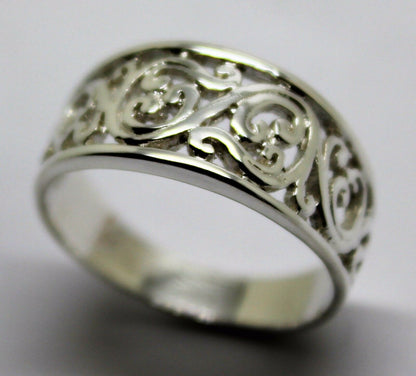 Kaedesigns, New Genuine Sterling Silver 925 Filigree Swirl Ring * Choose your size