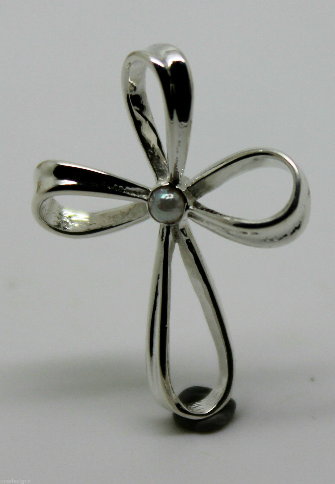 Genuine Sterling Silver 925 Cross Pearl Set Cross Pendant