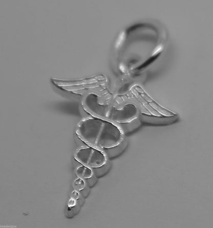 Genuine  9ct Yellow or Rose or White Gold or Silver Small Serpent Medical Alert pendant