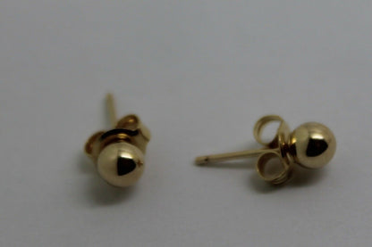 Kaedesigns, Genuine 14ct Yellow Gold 3mm Stud Ball Earrings