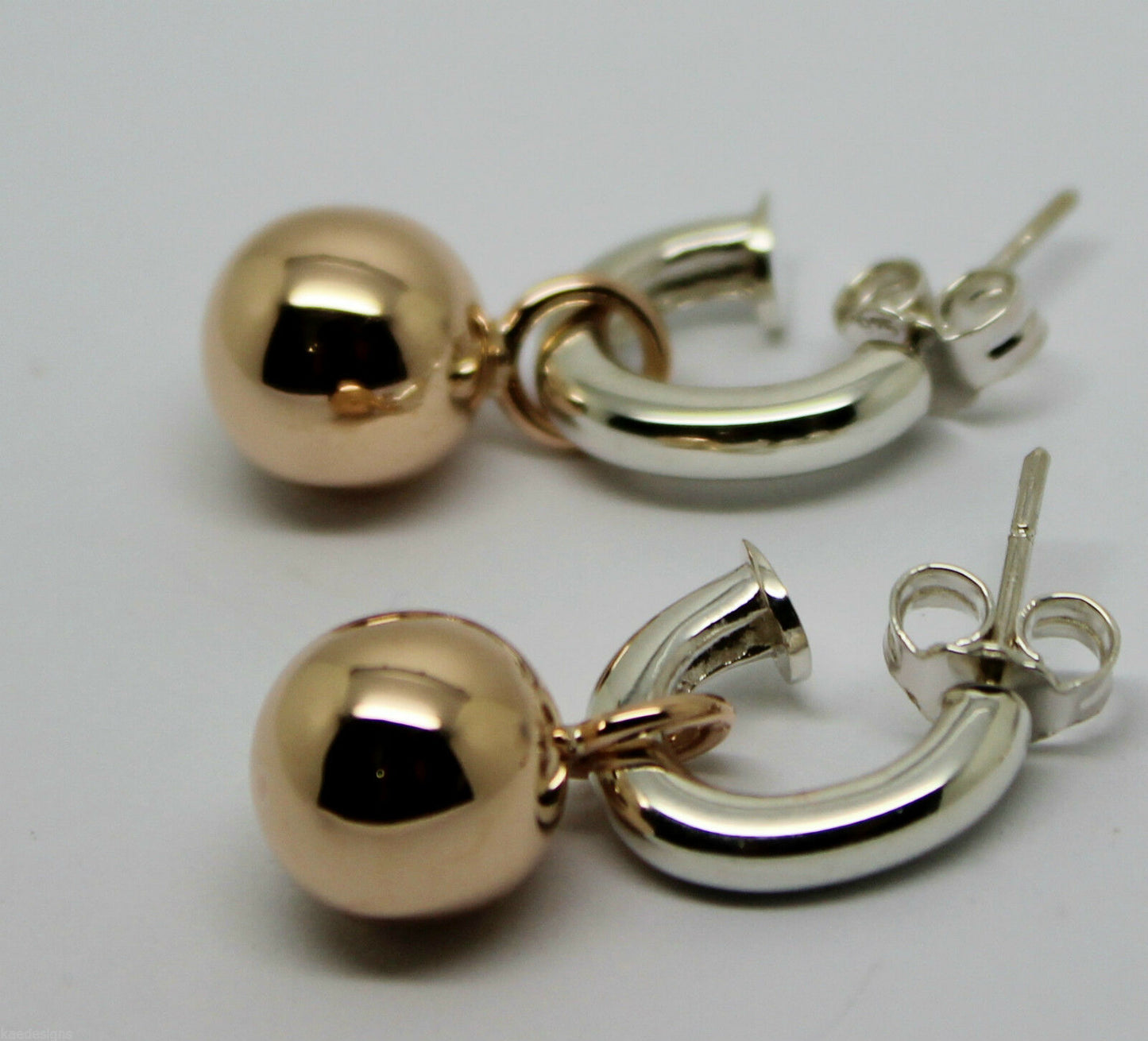 Kaedesigns New 10mm 9ct Rose Gold & Sterling Silver Ball Stud Earrings