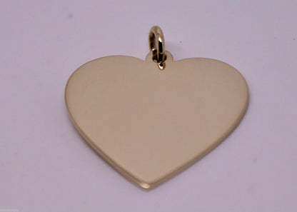 Solid Genuine 9ct 9kt Rose, Yellow Or White Gold / 375, Large Heart Shield Pendant