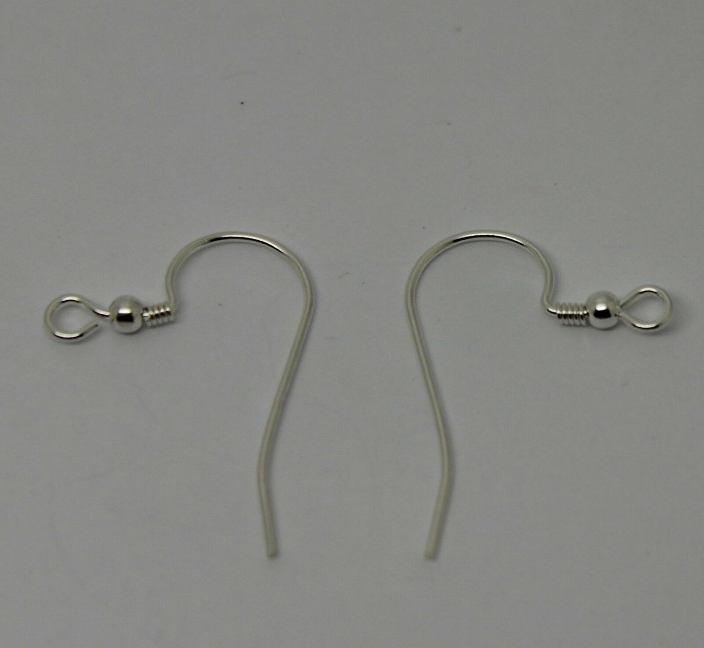 Genuine 925 Sterling Silver Bead & Coil Hooks For Earrings