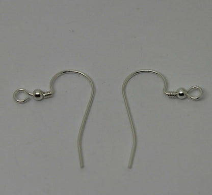 Genuine 925 Sterling Silver Bead & Coil Hooks For Earrings