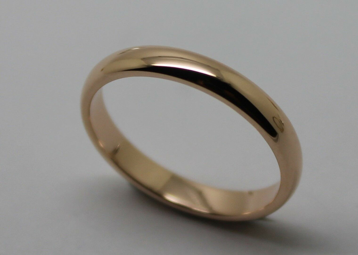 Genuine Custom Made Solid 9ct 9kt Yellow, Rose or White Gold 3mm Wedding Band Size M