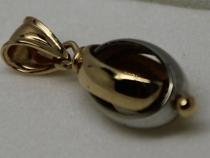 Kaedesigns New 9ct Yellow & White Gold or Rose & White Gold Oval Belcher Ball Pendant