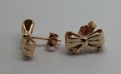 Genuine 9ct Rose Gold Butterfly Stud Earrings Set With Gemstone Of Your Choice