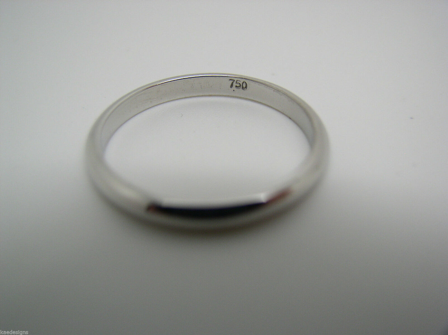 SIze O New Genuine 18ct 18k White Gold Full Solid 2.6mm Wedding Band Ring Hallmarked 750